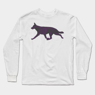 Halloween Design - Dog Skeleton Purple Long Sleeve T-Shirt